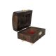 Шкатулка с замком прямоугольная темная (малая)