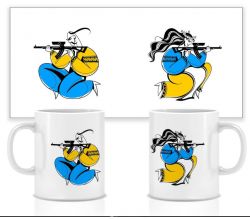 Керамічна чашка Козак і козачка воїни (280 мл)