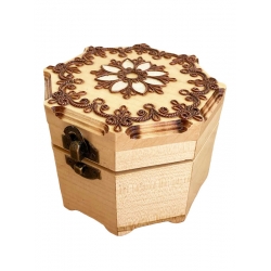 Шкатулка восьмикутна ручної роботи Квітка життя big9890