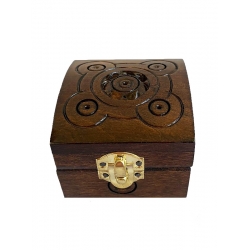 Шкатулка з замком квадратна темна (середня)