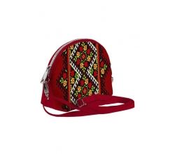 Маленькая женская сумочка Coquette. Цветочный орнамент красная