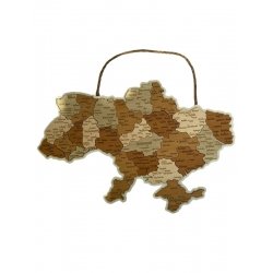 Карта України з дерева двошарова (велика)