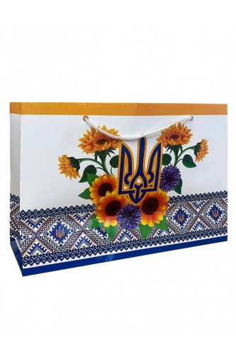 Подарунковий пакет Тризуб 150*220 (упаковка)