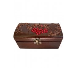 Шкатулка Квітка життя з калиною середня прямокутна