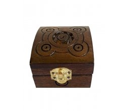 Шкатулка з замком квадратна темна (середня)